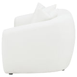 Isabella Curved Sofa, Loveseat & Accent Chair - Ivory Faux Sheepskin with Sloped Arms – view 20