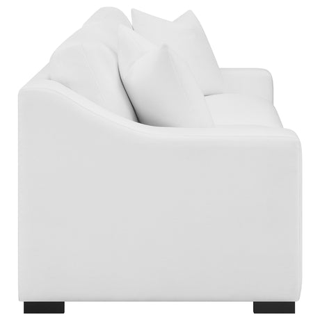 Ashlyn Sloped Arm Sofa, Loveseat & Accent Chair - White Textured Fabric with Pocket Coil Seating – view 14