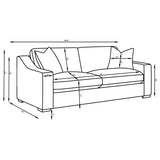 Ashlyn Sloped Arm Sofa, Loveseat & Accent Chair - White Textured Fabric with Pocket Coil Seating – view 16