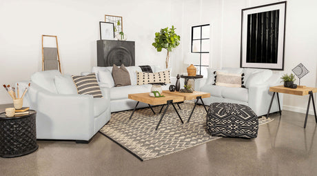 Ashlyn Sloped Arm Sofa, Loveseat & Accent Chair - White Textured Fabric with Pocket Coil Seating – view 17