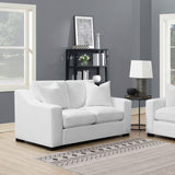 Ashlyn Sloped Arm Sofa, Loveseat & Accent Chair - White Textured Fabric with Pocket Coil Seating – view 2