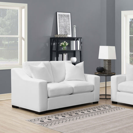 Ashlyn Sloped Arm Sofa, Loveseat & Accent Chair - White Textured Fabric with Pocket Coil Seating – view 2