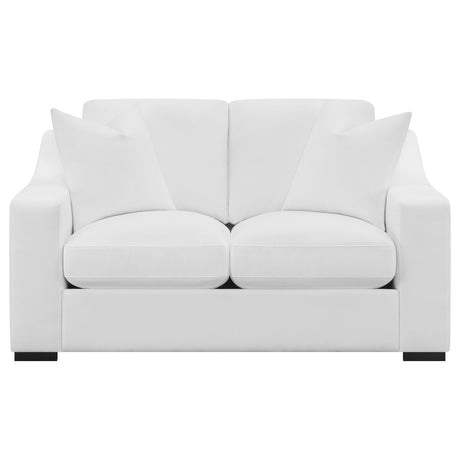 Ashlyn Sloped Arm Sofa, Loveseat & Accent Chair - White Textured Fabric with Pocket Coil Seating – view 18