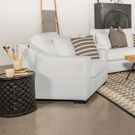 Ashlyn Sloped Arm Sofa, Loveseat & Accent Chair - White Textured Fabric with Pocket Coil Seating - lifestyle