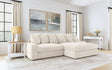 Blaine Reversible Chaise Sectional & Armless Chair - Sand Wide-Wale Corduroy with Down-Like Fill – view 1