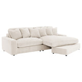Blaine Reversible Chaise Sectional & Armless Chair - Sand Wide-Wale Corduroy with Down-Like Fill – view 5