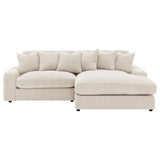Blaine Reversible Chaise Sectional & Armless Chair - Sand Wide-Wale Corduroy with Down-Like Fill – view 6