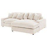 Blaine Reversible Chaise Sectional & Armless Chair - Sand Wide-Wale Corduroy with Down-Like Fill – view 7
