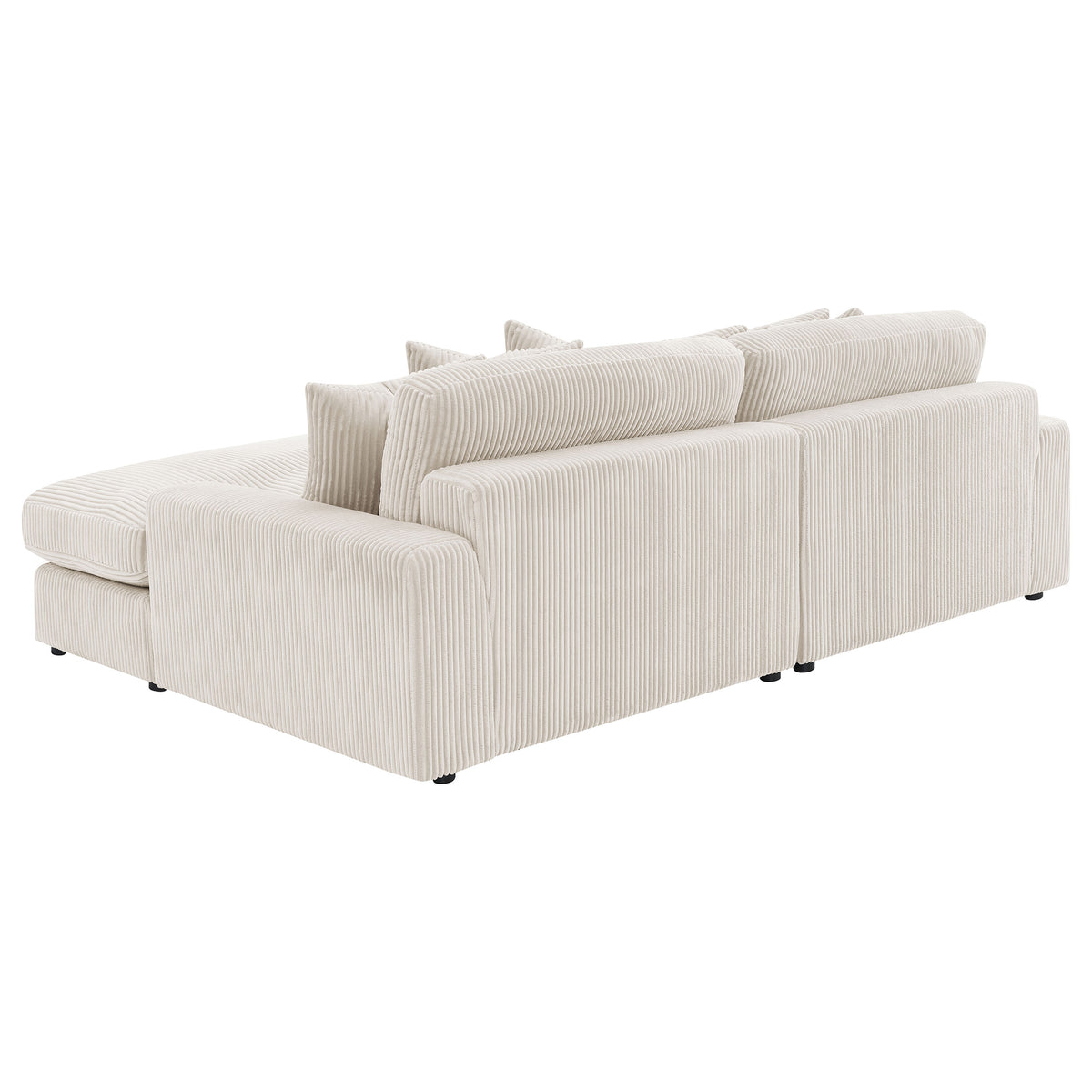 Blaine Reversible Chaise Sectional & Armless Chair - Sand Wide-Wale Corduroy with Down-Like Fill – view 8