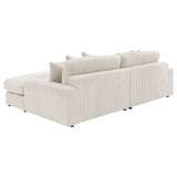 Blaine Reversible Chaise Sectional & Armless Chair - Sand Wide-Wale Corduroy with Down-Like Fill – view 8