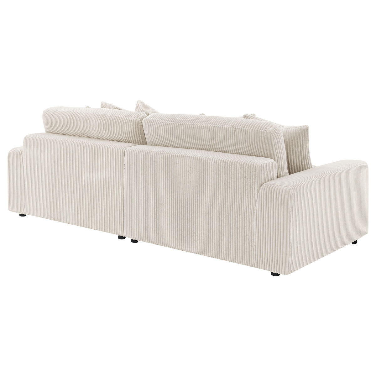 Blaine Reversible Chaise Sectional & Armless Chair - Sand Wide-Wale Corduroy with Down-Like Fill – view 9