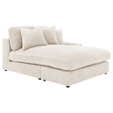 Blaine Reversible Chaise Sectional & Armless Chair - Sand Wide-Wale Corduroy with Down-Like Fill – view 12