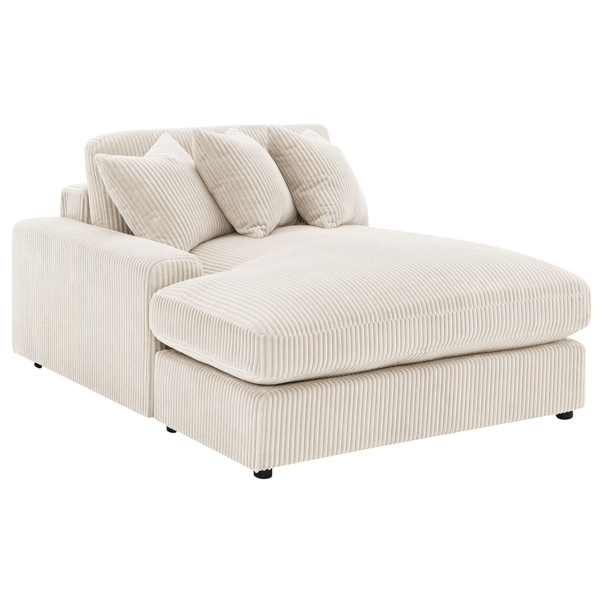 Blaine Reversible Chaise Sectional & Armless Chair - Sand Wide-Wale Corduroy with Down-Like Fill – view 13