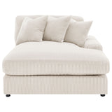 Blaine Reversible Chaise Sectional & Armless Chair - Sand Wide-Wale Corduroy with Down-Like Fill – view 14