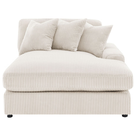 Blaine Reversible Chaise Sectional & Armless Chair - Sand Wide-Wale Corduroy with Down-Like Fill – view 14