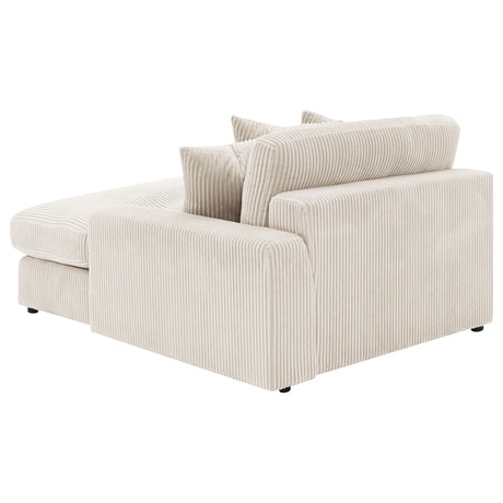 Blaine Reversible Chaise Sectional & Armless Chair - Sand Wide-Wale Corduroy with Down-Like Fill – view 16