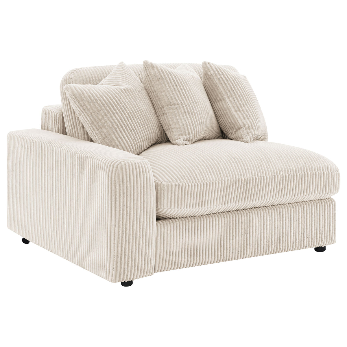 Blaine Reversible Chaise Sectional & Armless Chair - Sand Wide-Wale Corduroy with Down-Like Fill – view 17