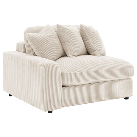Blaine Reversible Chaise Sectional & Armless Chair - Sand Wide-Wale Corduroy with Down-Like Fill – view 17