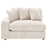 Blaine Reversible Chaise Sectional & Armless Chair - Sand Wide-Wale Corduroy with Down-Like Fill – view 18