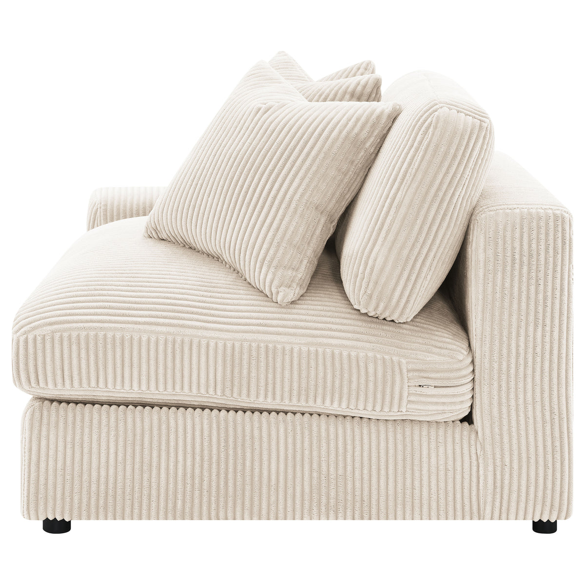 Blaine Reversible Chaise Sectional & Armless Chair - Sand Wide-Wale Corduroy with Down-Like Fill – view 19