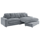 Blaine Reversible Chaise Sectional & Armless Chair - Fog Wide-Wale Corduroy, Modular Living Room Seating – view 6