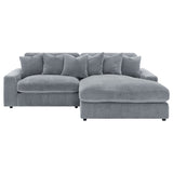 Blaine Reversible Chaise Sectional & Armless Chair - Fog Wide-Wale Corduroy, Modular Living Room Seating – view 7