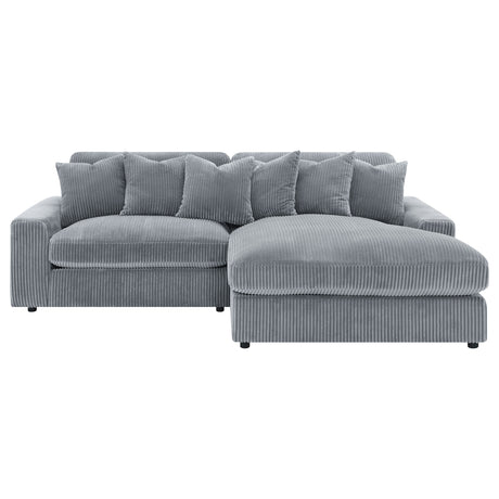 Blaine Reversible Chaise Sectional & Armless Chair - Fog Wide-Wale Corduroy, Modular Living Room Seating – view 7