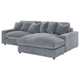Blaine Reversible Chaise Sectional & Armless Chair - Fog Wide-Wale Corduroy, Modular Living Room Seating – view 8