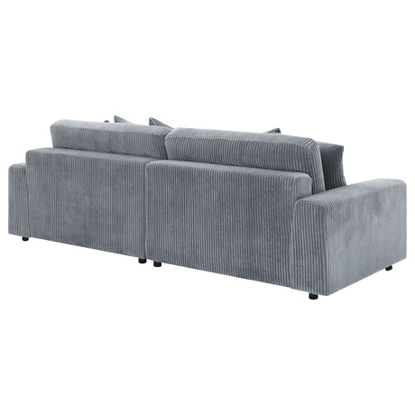 Blaine Reversible Chaise Sectional & Armless Chair - Fog Wide-Wale Corduroy, Modular Living Room Seating – view 10