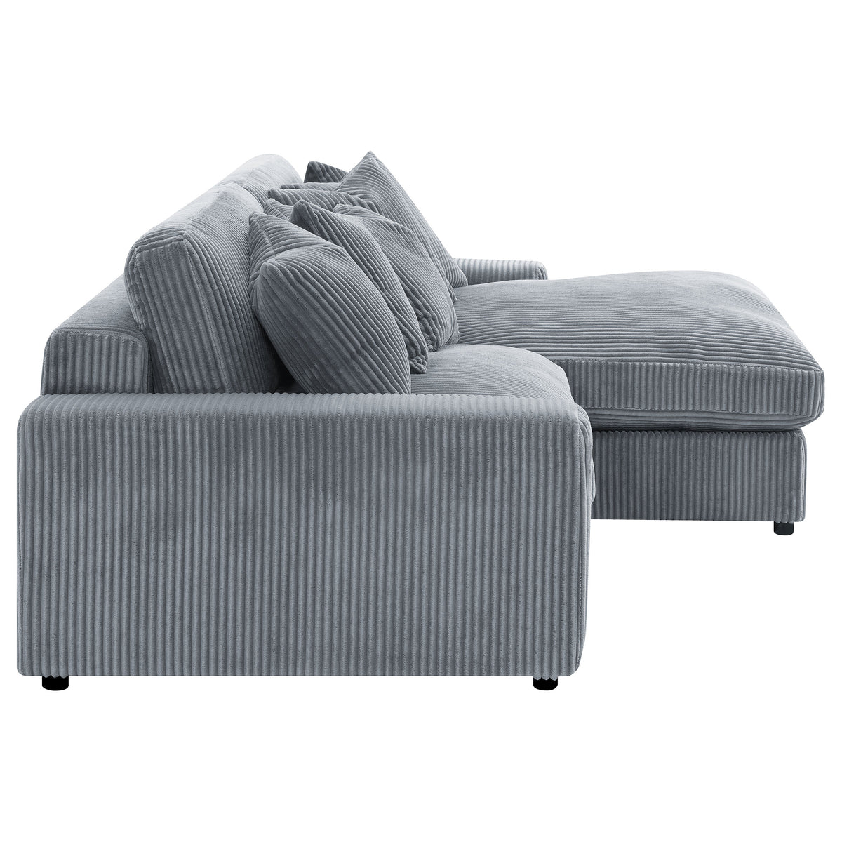 Blaine Reversible Chaise Sectional & Armless Chair - Fog Wide-Wale Corduroy, Modular Living Room Seating – view 11