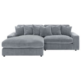 Blaine Reversible Chaise Sectional & Armless Chair - Fog Wide-Wale Corduroy, Modular Living Room Seating – view 12