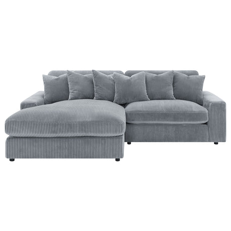 Blaine Reversible Chaise Sectional & Armless Chair - Fog Wide-Wale Corduroy, Modular Living Room Seating – view 12