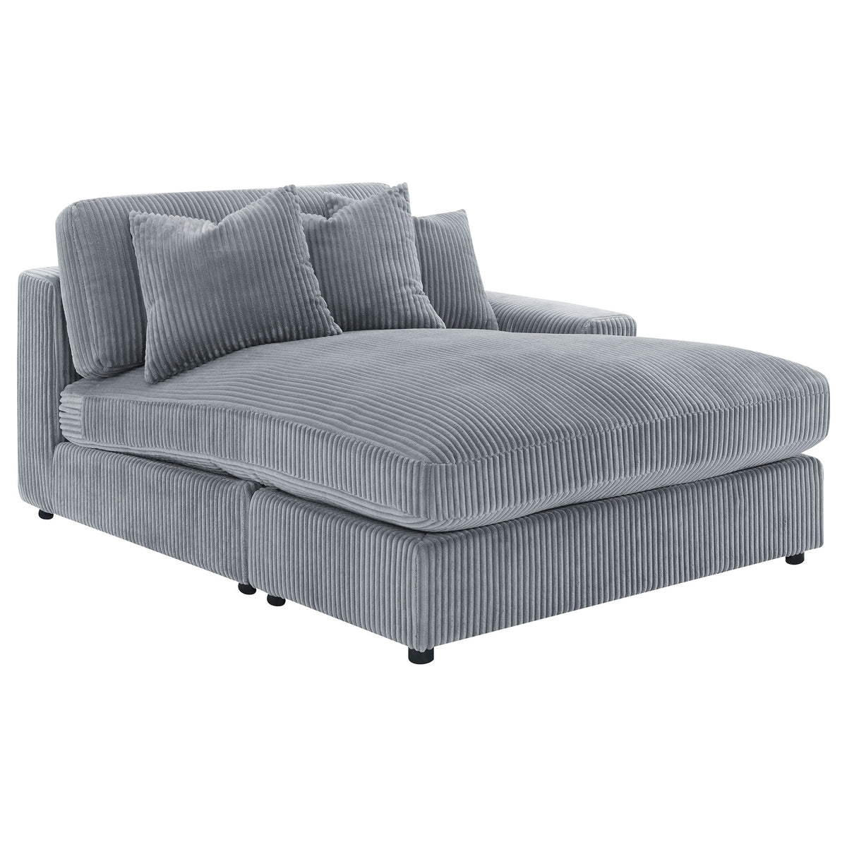 Blaine Reversible Chaise Sectional & Armless Chair - Fog Wide-Wale Corduroy, Modular Living Room Seating – view 13