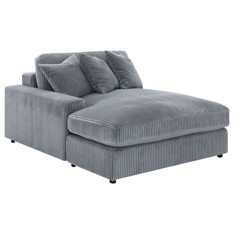 Blaine Reversible Chaise Sectional & Armless Chair - Fog Wide-Wale Corduroy, Modular Living Room Seating – view 14