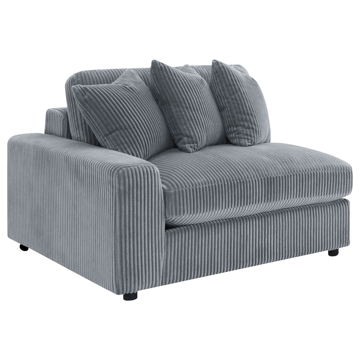 Blaine Reversible Chaise Sectional & Armless Chair - Fog Wide-Wale Corduroy, Modular Living Room Seating – view 18
