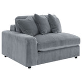 Blaine Reversible Chaise Sectional & Armless Chair - Fog Wide-Wale Corduroy, Modular Living Room Seating – view 18