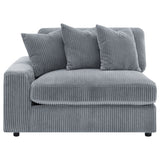 Blaine Reversible Chaise Sectional & Armless Chair - Fog Wide-Wale Corduroy, Modular Living Room Seating – view 19