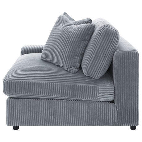 Blaine Reversible Chaise Sectional & Armless Chair - Fog Wide-Wale Corduroy, Modular Living Room Seating – view 20