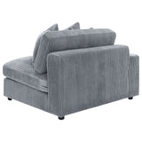 Blaine Reversible Chaise Sectional & Armless Chair - Fog Wide-Wale Corduroy, Modular Living Room Seating
