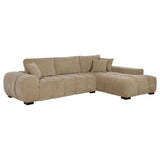 Octavia Grid-Tufted Sectional Chaise Sofa, Accent Chair & Ottoman - 2pcs- Sectional Chaise Sofa