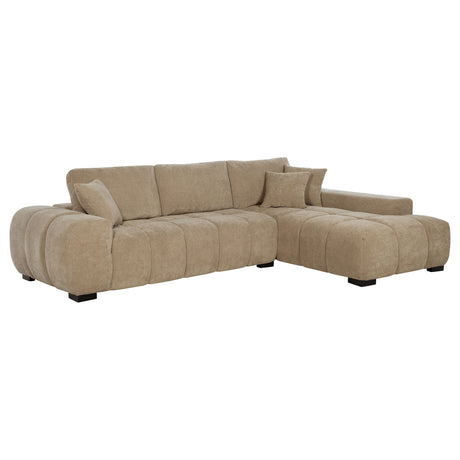 Octavia Grid-Tufted Sectional Chaise Sofa, Accent Chair & Ottoman - 2pcs- Sectional Chaise Sofa
