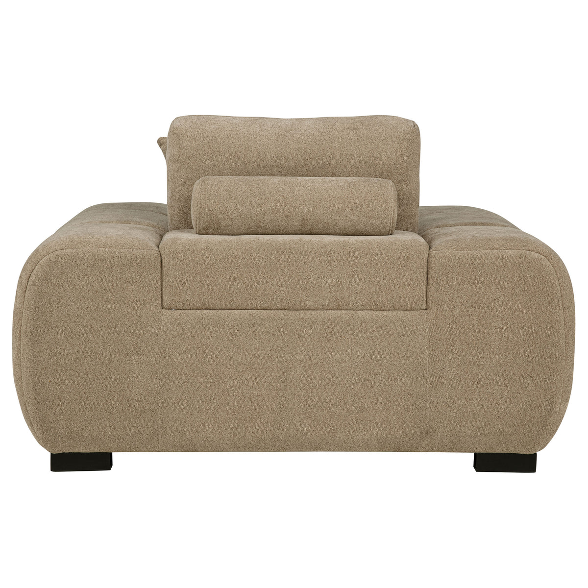 Octavia Grid-Tufted Sectional Chaise Sofa, Accent Chair & Ottoman - Mid-Century Inspired Camel Upholstery – view 17