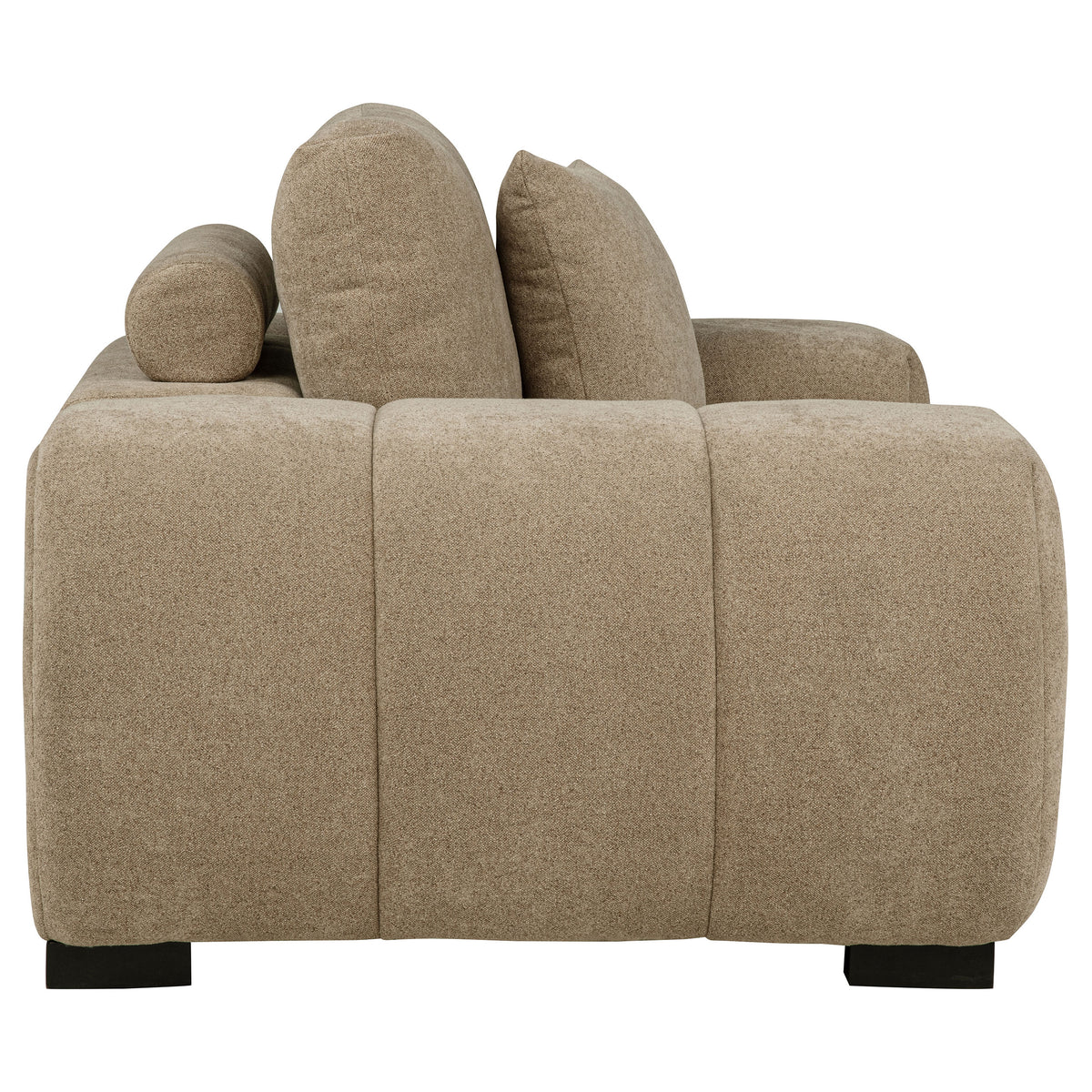 Octavia Grid-Tufted Sectional Chaise Sofa, Accent Chair & Ottoman - Mid-Century Inspired Camel Upholstery – view 18