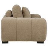 Octavia Grid-Tufted Sectional Chaise Sofa, Accent Chair & Ottoman - Mid-Century Inspired Camel Upholstery – view 18