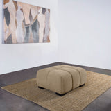 Octavia Grid-Tufted Sectional Chaise Sofa, Accent Chair & Ottoman - Mid-Century Inspired Camel Upholstery – view 3