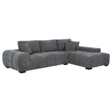 Octavia Grid-Tufted Sectional Sofa with Chaise, Oversized Chair & Ottoman - Sectional with Right-Side Chaise