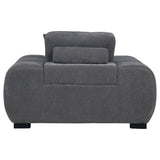 Octavia Grid-Tufted Sectional Sofa with Chaise, Oversized Chair & Ottoman - Mid-Century Charcoal Grey – view 18