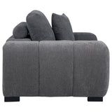 Octavia Grid-Tufted Sectional Sofa with Chaise, Oversized Chair & Ottoman - Mid-Century Charcoal Grey – view 19