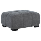 Octavia Grid-Tufted Sectional Sofa with Chaise, Oversized Chair & Ottoman - Ottoman