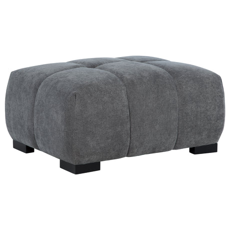 Octavia Grid-Tufted Sectional Sofa with Chaise, Oversized Chair & Ottoman - Ottoman